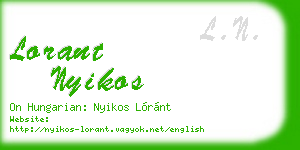 lorant nyikos business card