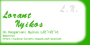 lorant nyikos business card